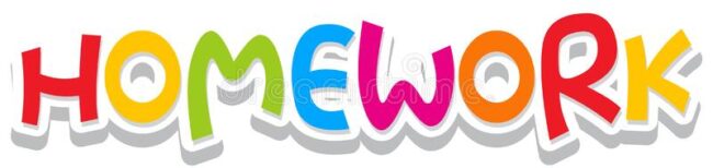 font-design-word-homework-white-background-illustration-178998445